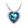 Heart of the ocean crystal heart love necklace pendant